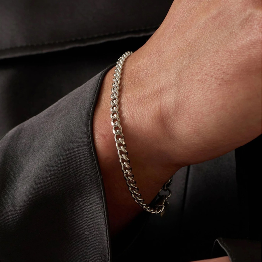 Pulsera Cubana 4mm | Plateado