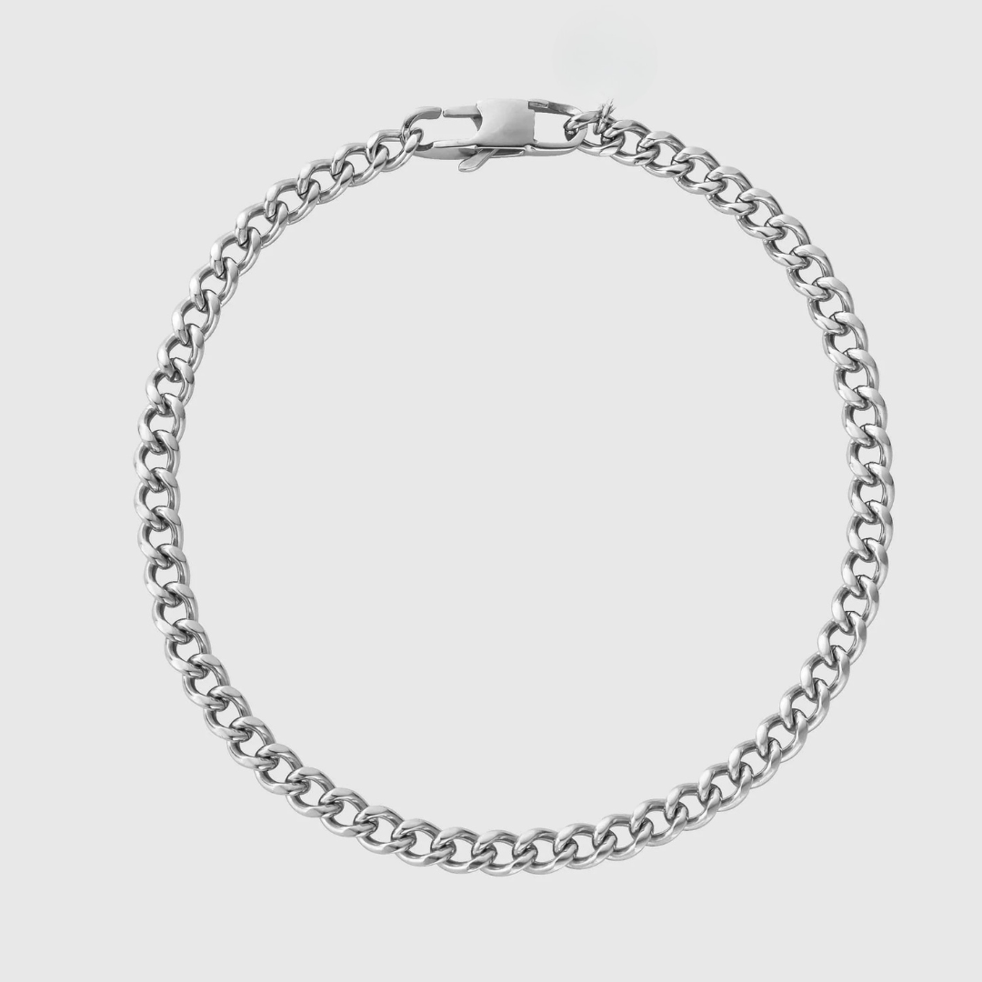 Pulsera Cubana 4mm | Plateado