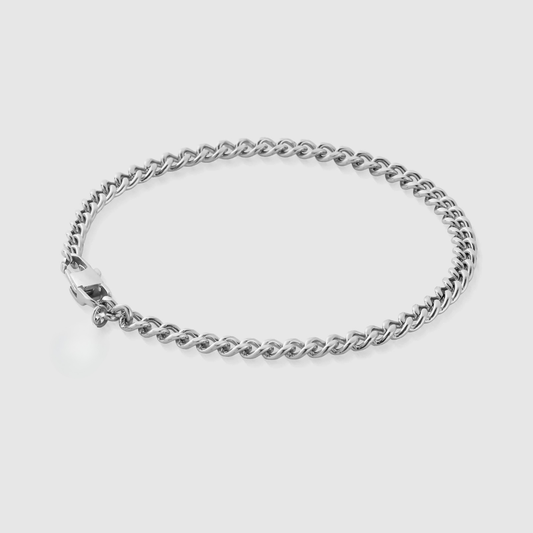 Pulsera Cubana 4mm | Plateado