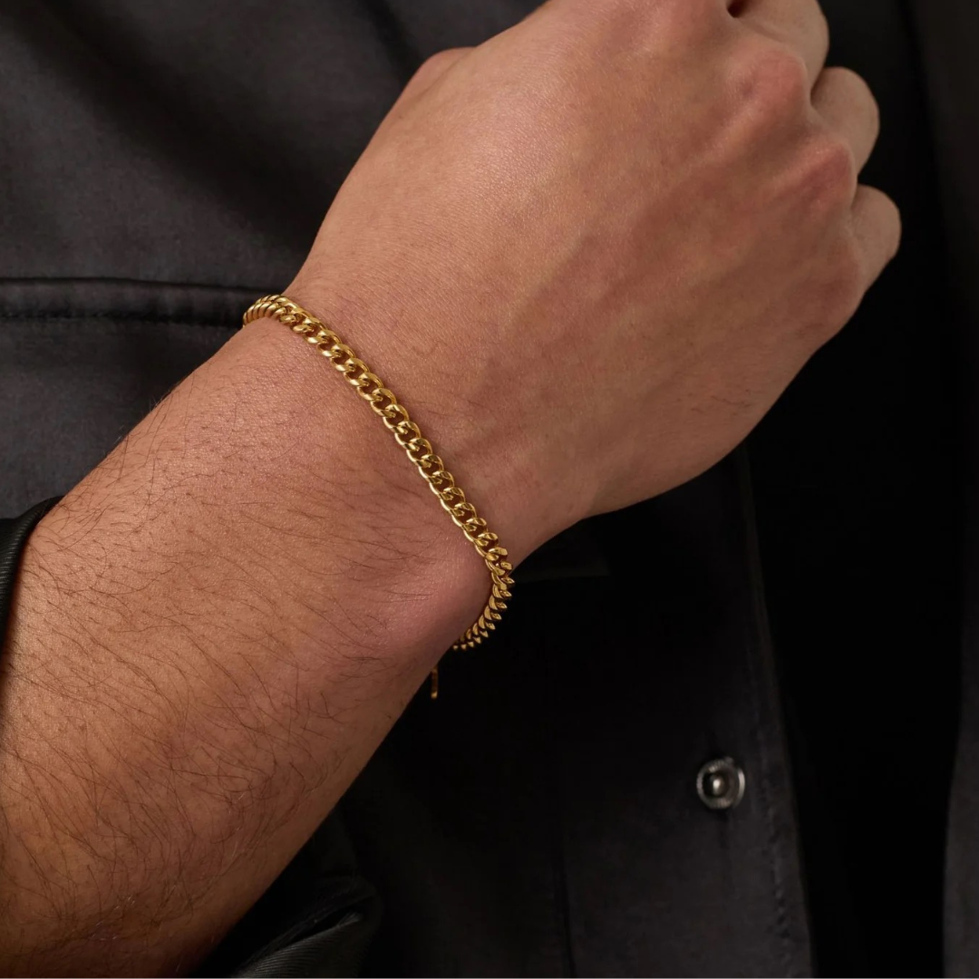 Pulsera cubana 4mm | Dorado
