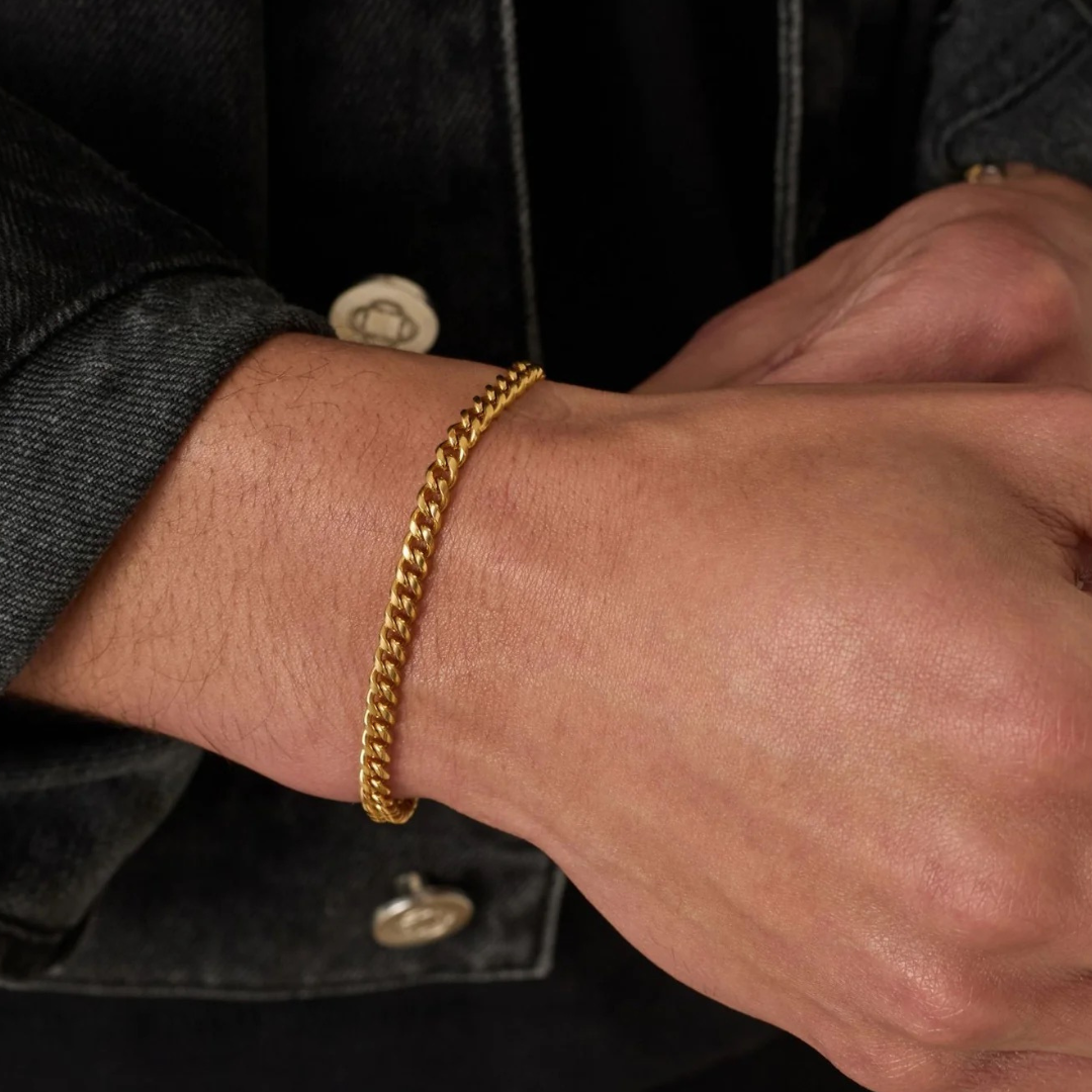 Pulsera cubana 4mm | Dorado